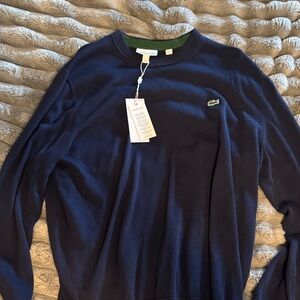 Lacoste Dark Blue Pullover with Green Accents